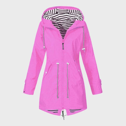 Waterproof Rain Jacket Women Long Sleeve Hood