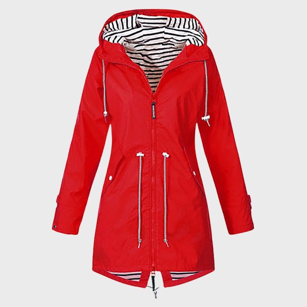 Waterproof Rain Jacket Women Long Sleeve Hood