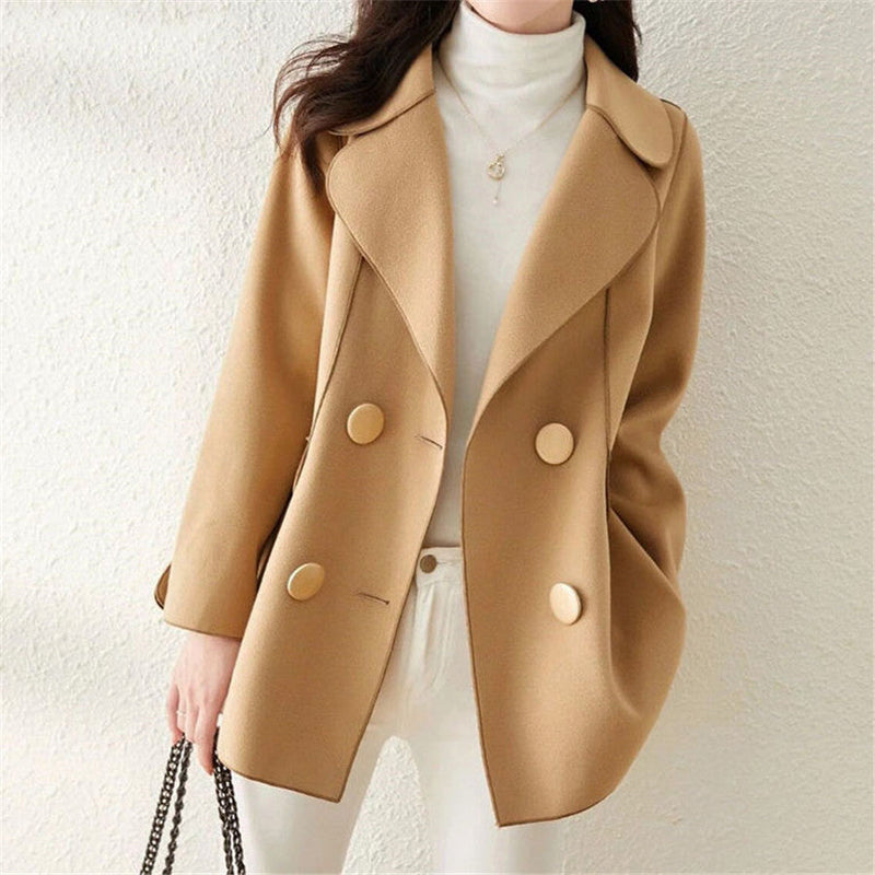 Women's Fitted Wool Coat Double Zip
