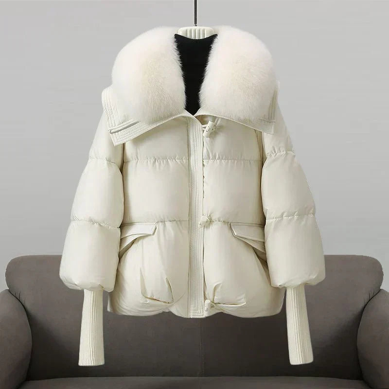 Winter Down Coat XXL Faux Fur Collar