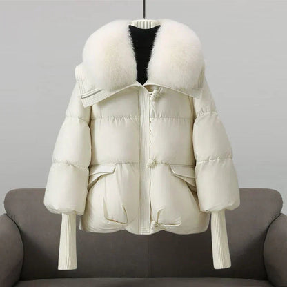 Winter Down Coat XXL Faux Fur Collar