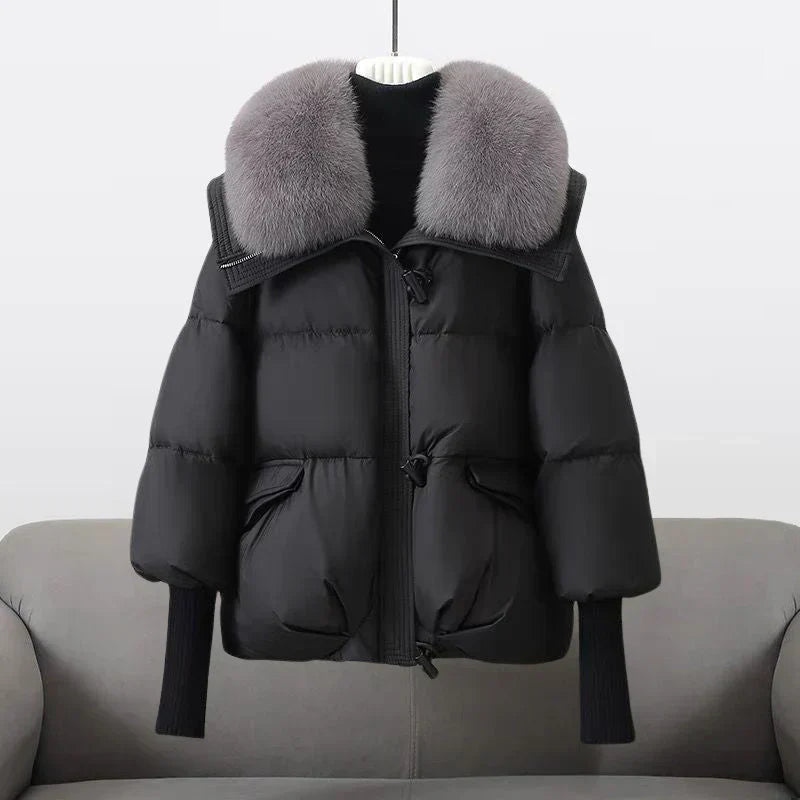 Winter Down Coat XXL Faux Fur Collar