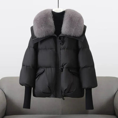 Winter Down Coat XXL Faux Fur Collar