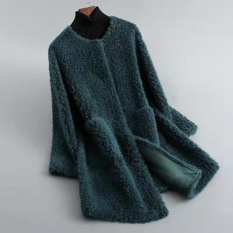 Luxury Shearling Coat Soft Velvet