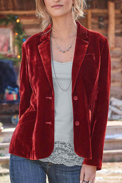 Elegant Dress | Red Velvet Blazer Crop Top
