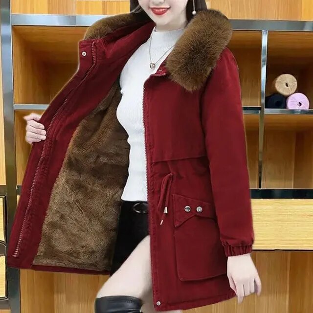 Women's Elegant Warm Vegan Winter Parka