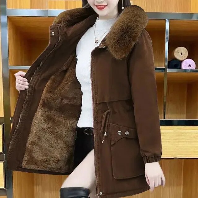 Women's Elegant Warm Vegan Winter Parka