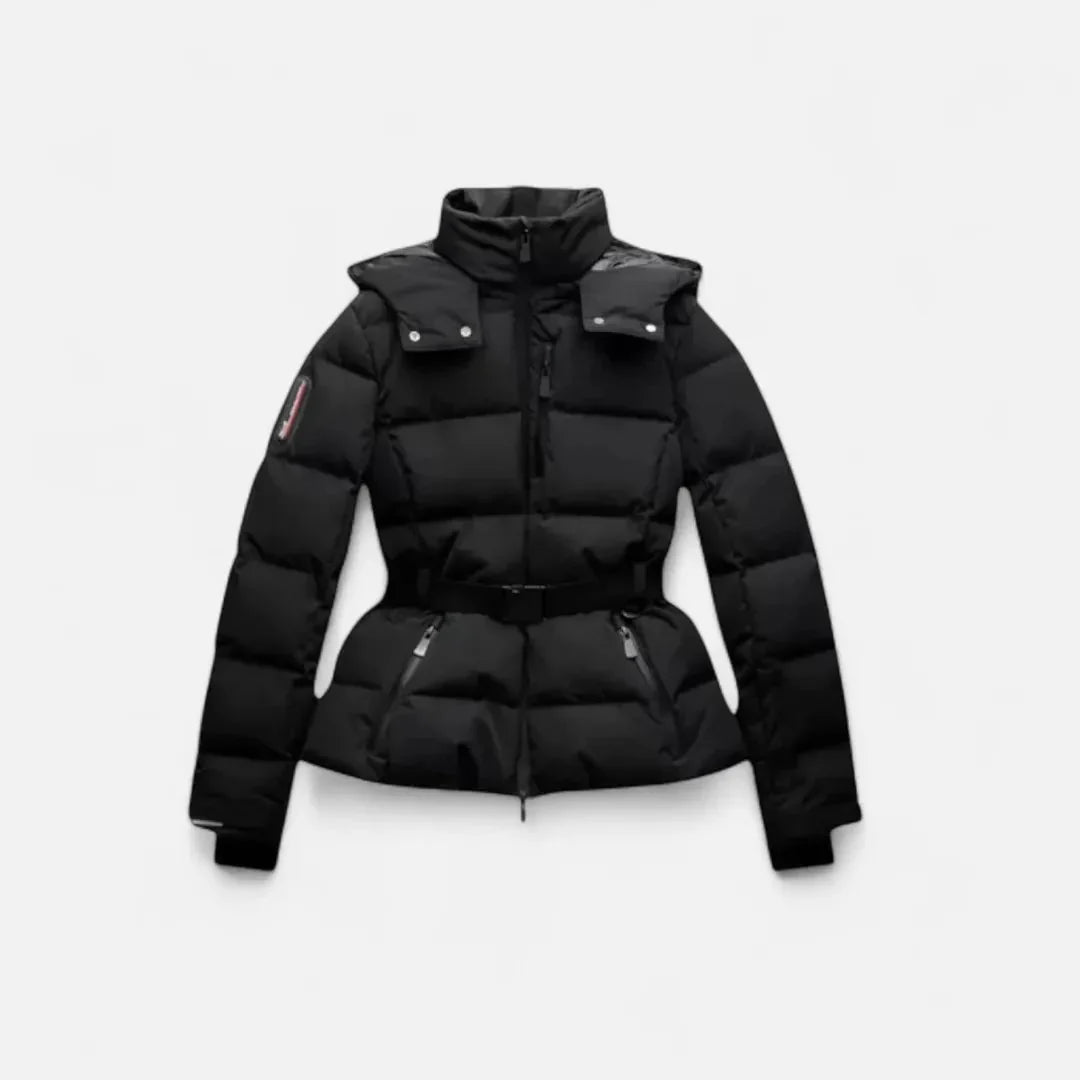 Women's Warm Puffer Jacket with Belt