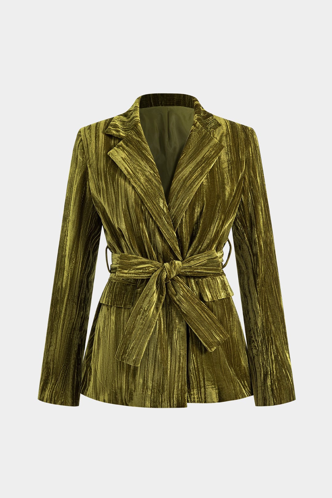Elegant velvet jacket with belt