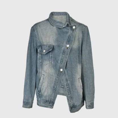 Fashionable Asymmetrical Denim Jacket for Women