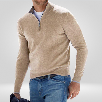 Men's Knitted Jumper Casual Warm Half-Zip