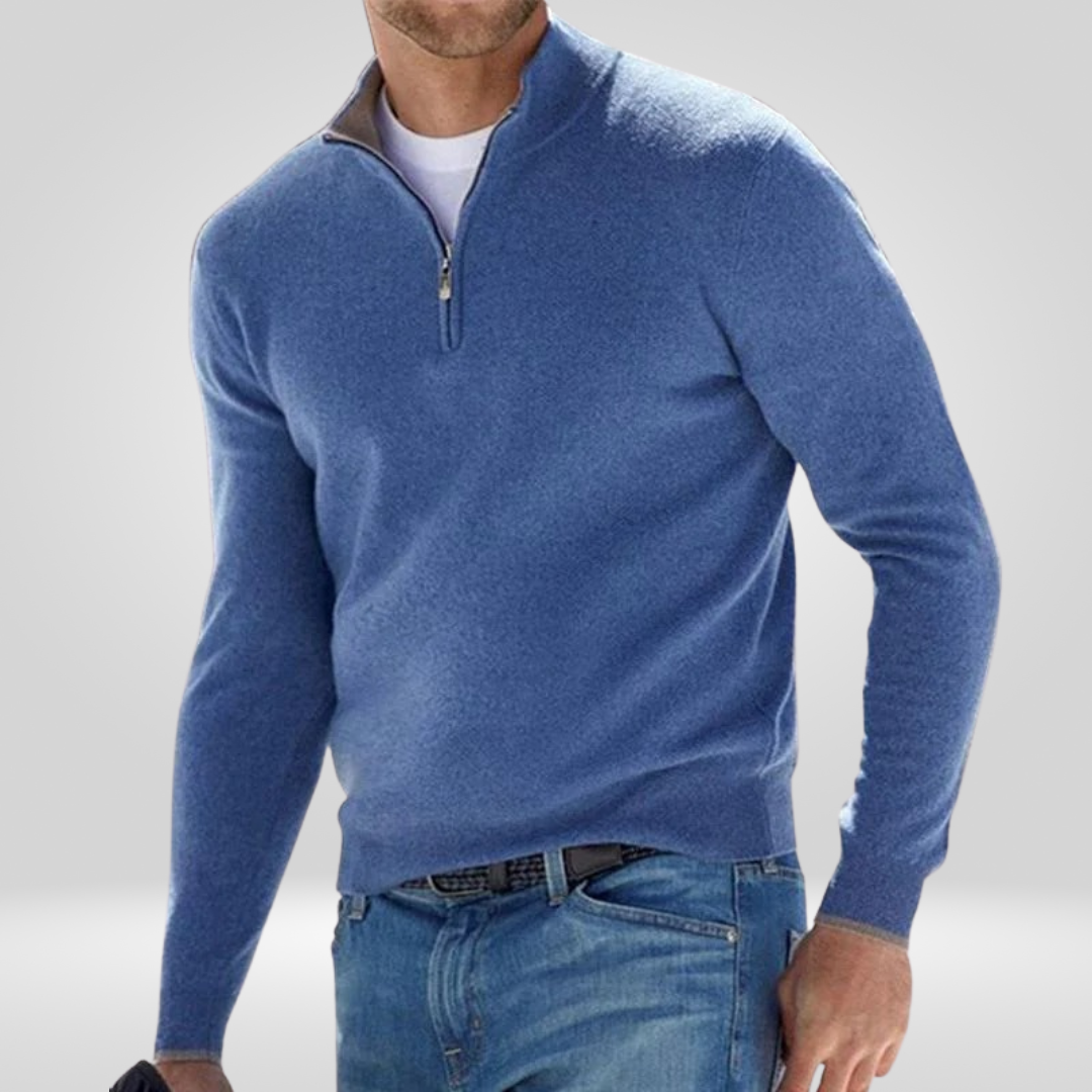 Men's Knitted Jumper Casual Warm Half-Zip