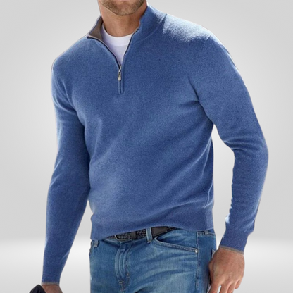 Men's Knitted Jumper Casual Warm Half-Zip
