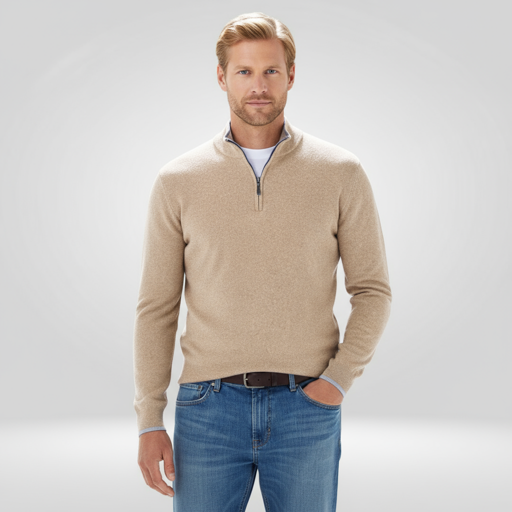 Herren Strickpullover Lässig Warm HalbReißverschluss - IdealeKleiden
