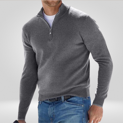 Men's Knitted Jumper Casual Warm Half-Zip