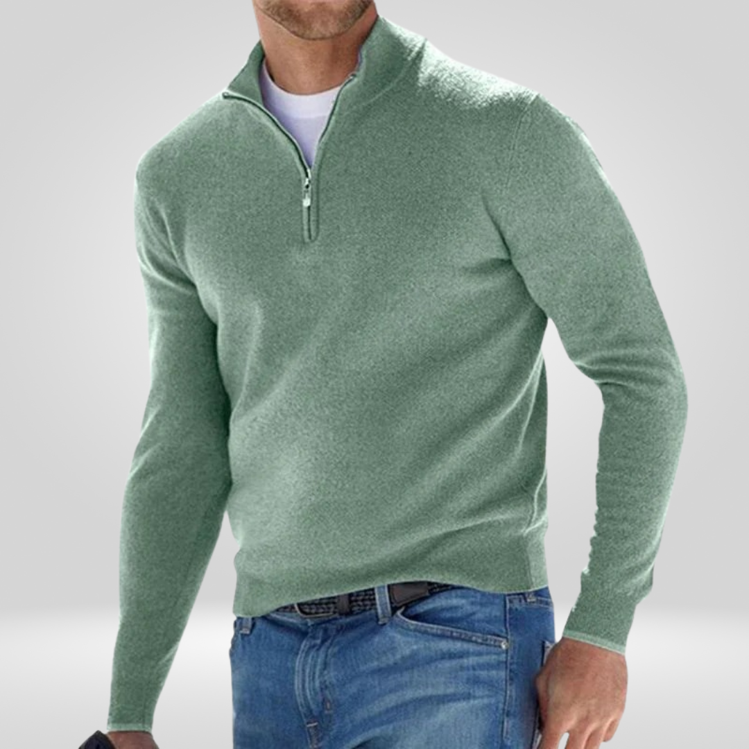 Men's Knitted Jumper Casual Warm Half-Zip