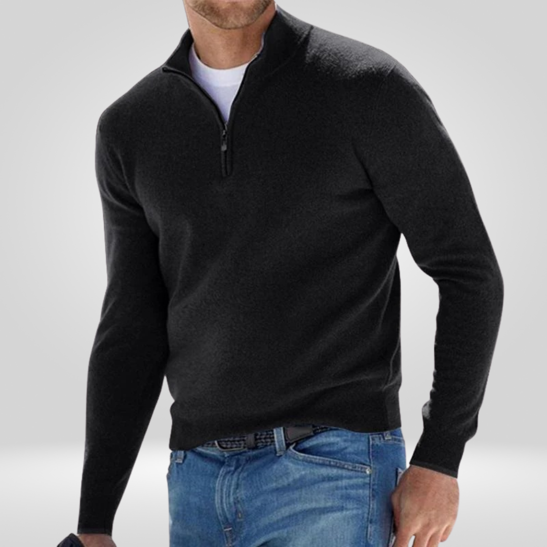 Men's Knitted Jumper Casual Warm Half-Zip