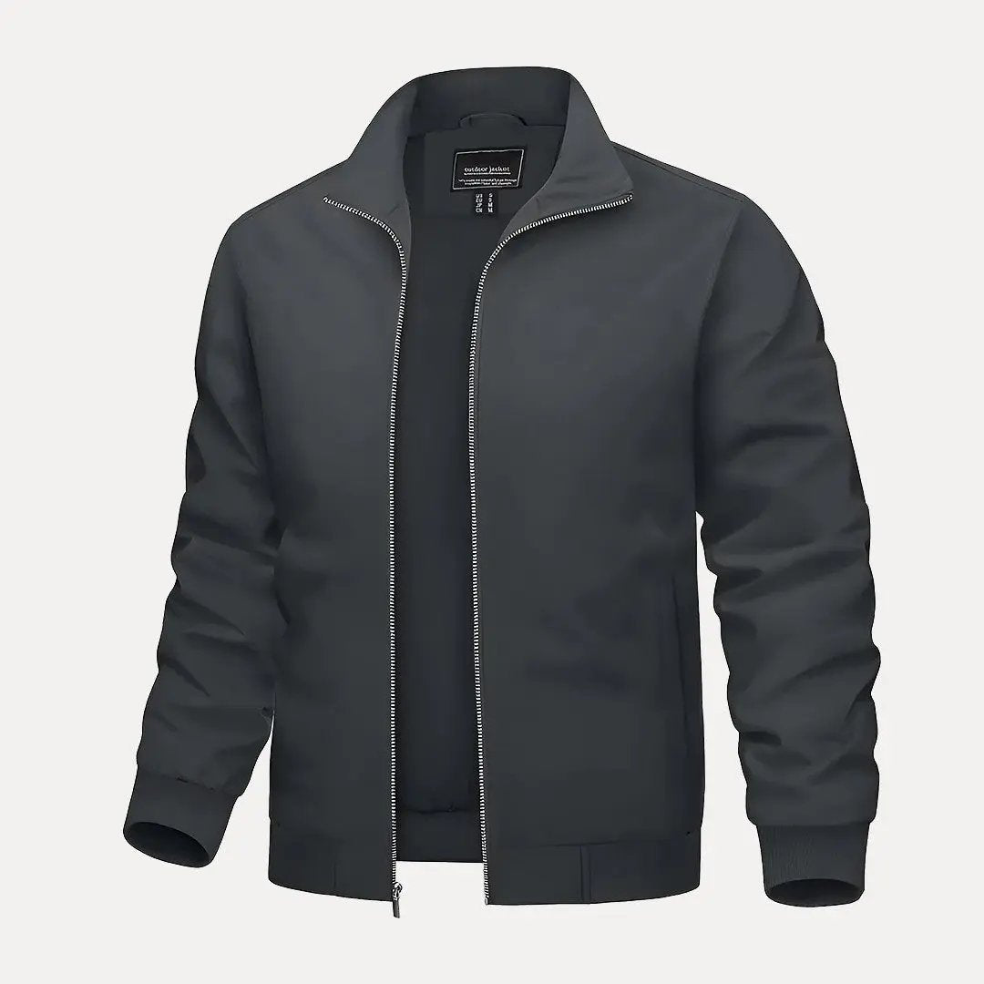 Stylish Bomber Jacket With Stand-Up Collar