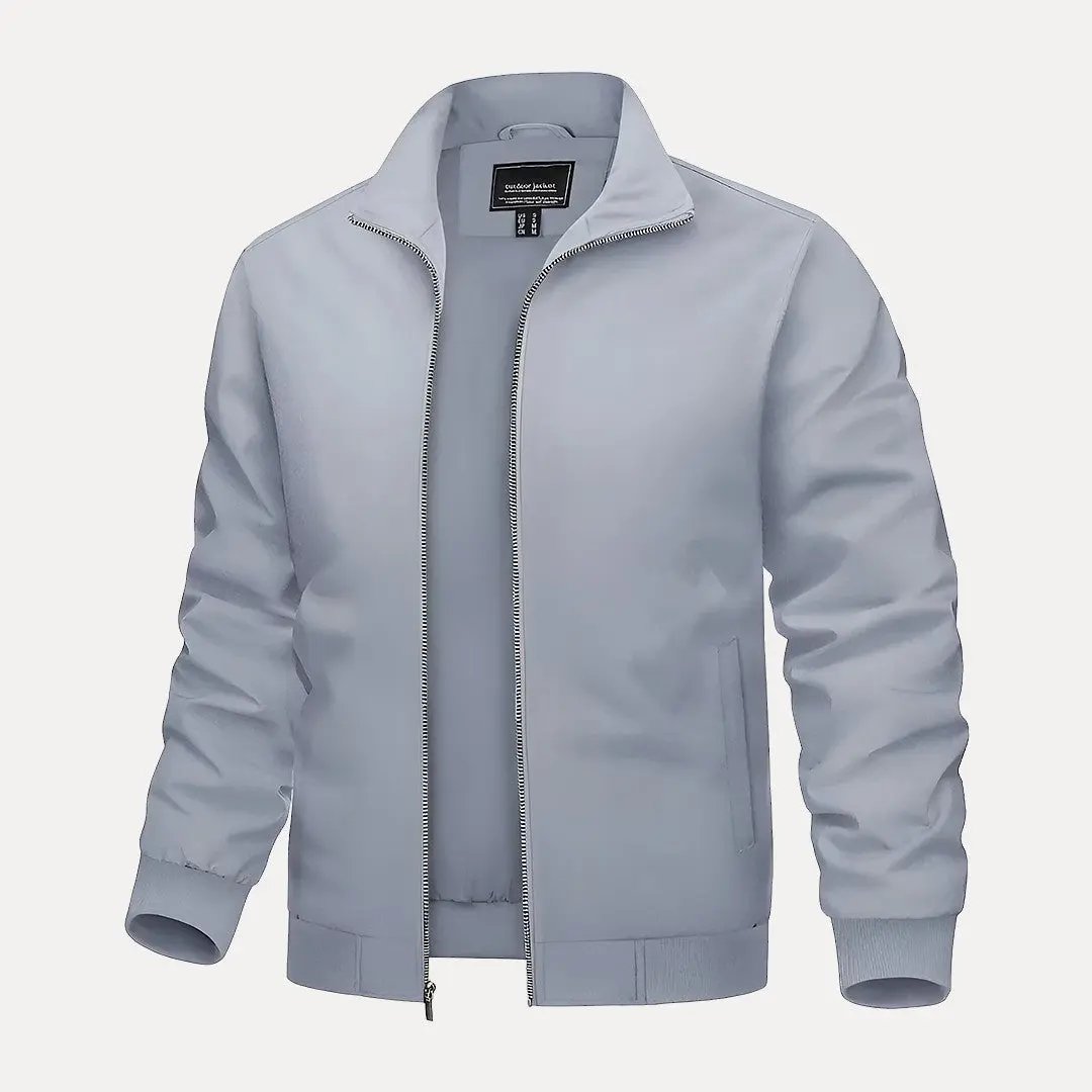 Stylish Bomber Jacket With Stand-Up Collar