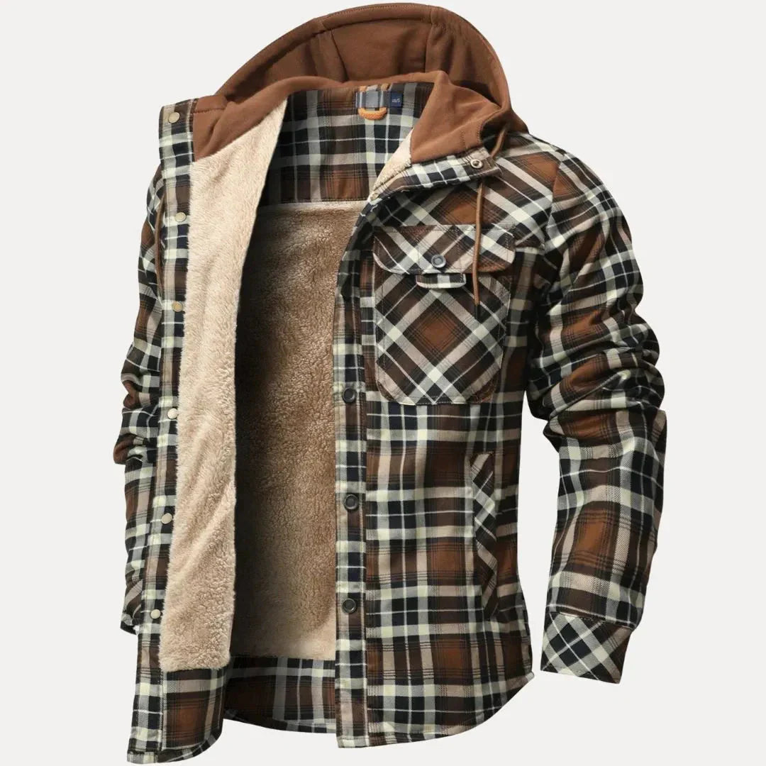 Warm Lined Plaid Quilted Jacket for Women
