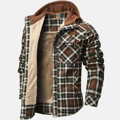 Warm Lined Plaid Quilted Jacket for Women