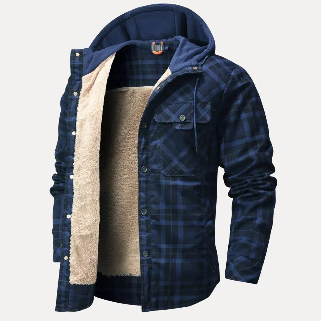 Warm Lined Plaid Quilted Jacket for Women