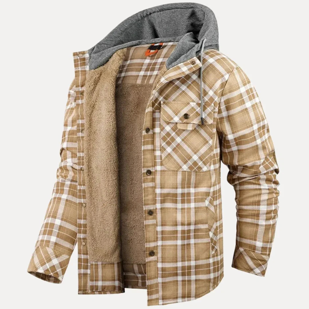 Warm Lined Plaid Quilted Jacket for Women
