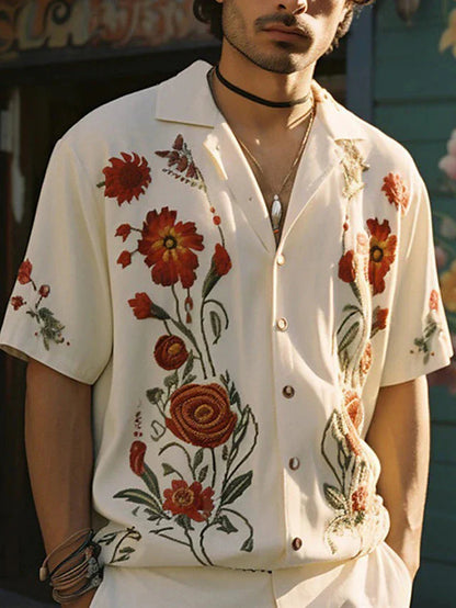 Men's Shirt Vintage Style Printed Relaxed Fit