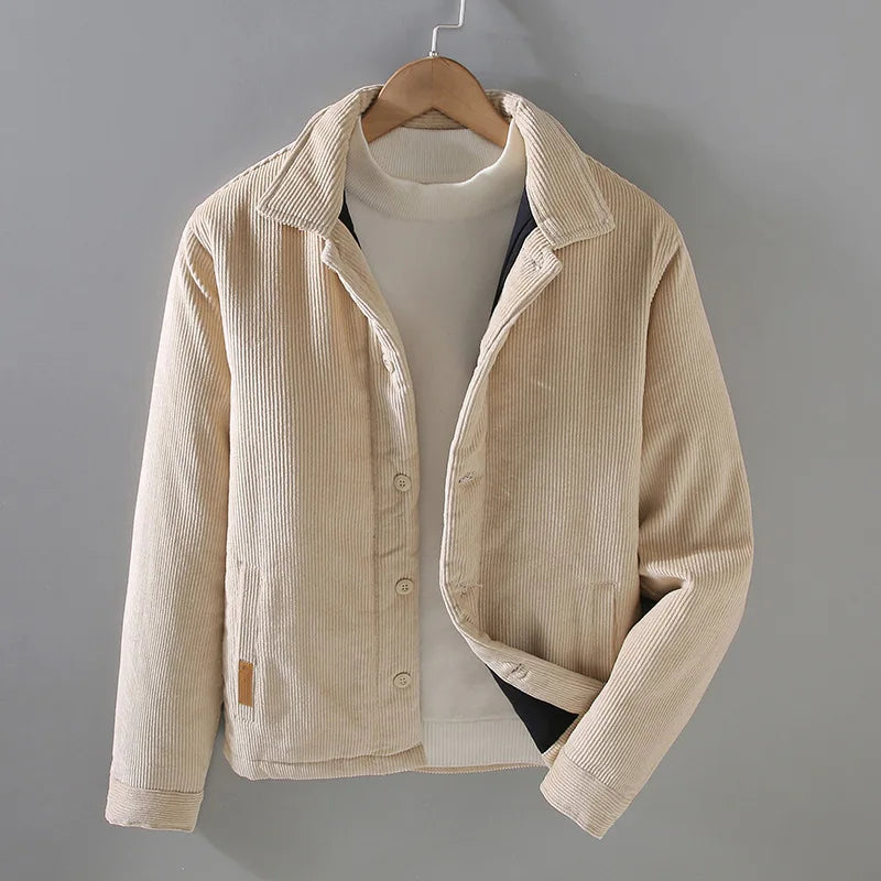 Men's Corduroy Jacket Retro Style with Lining