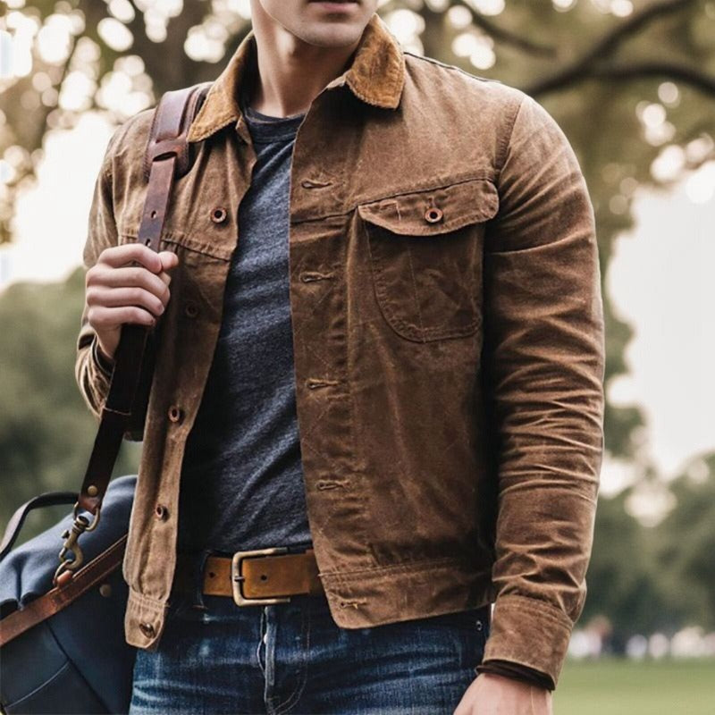 Herren Winterjacke Vintage Look mit Atemmembran - IdealeKleiden