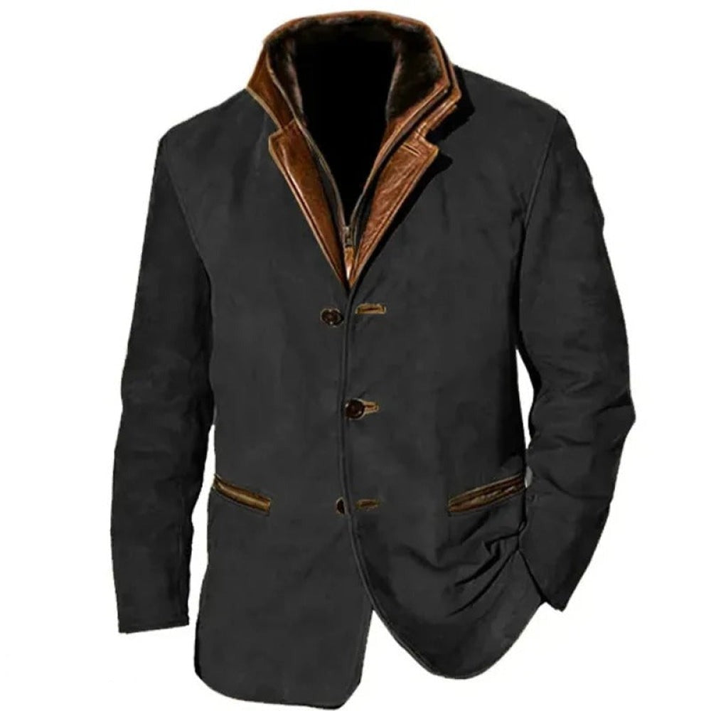 Men's Leather Jacket Retro Style Casual