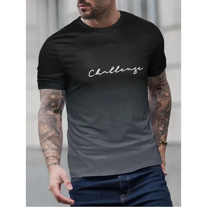 Men's Retro T-Shirt Gradient Design
