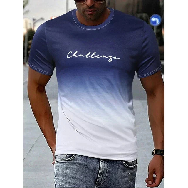 Men's Retro T-Shirt Gradient Design