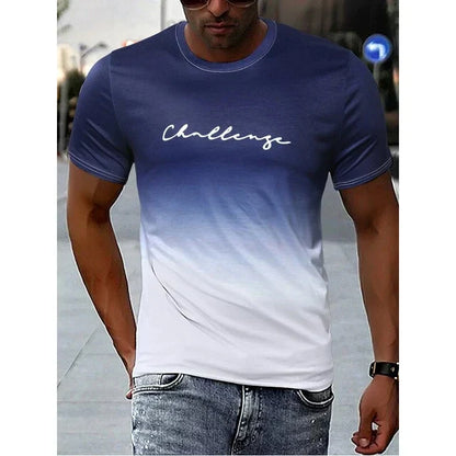 Men's Retro T-Shirt Gradient Design