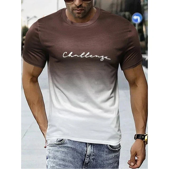 Men's Retro T-Shirt Gradient Design