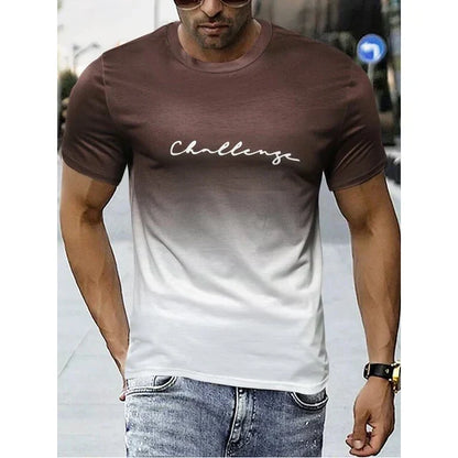 Men's Retro T-Shirt Gradient Design