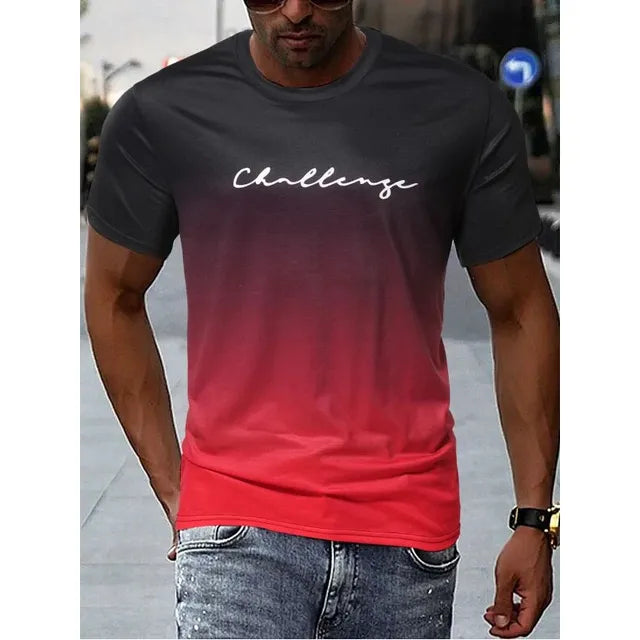 Retro Herren T-Shirt Farbverlauf Design - IdealeKleiden
