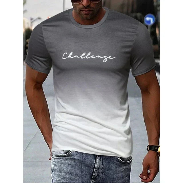 Men's Retro T-Shirt Gradient Design