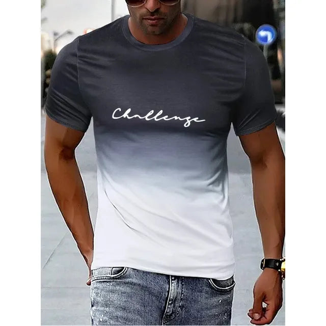 Men's Retro T-Shirt Gradient Design