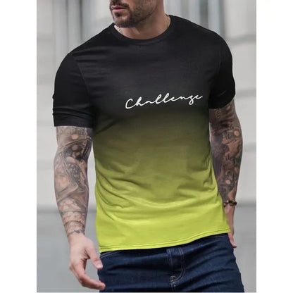 Men's Retro T-Shirt Gradient Design