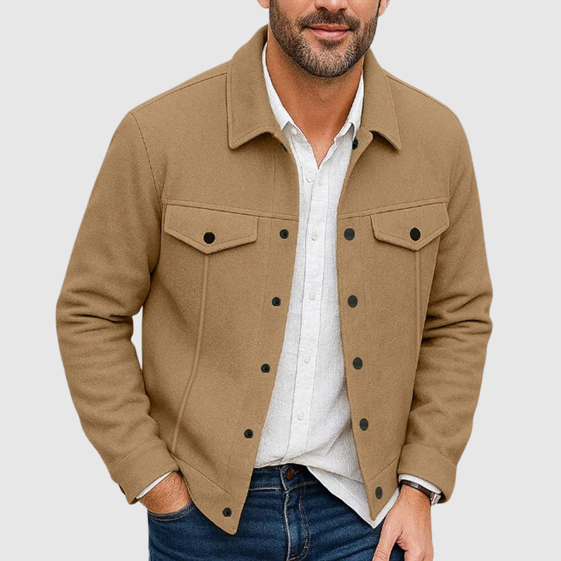 Stylish Women's Leather Jacket Button-Up Design