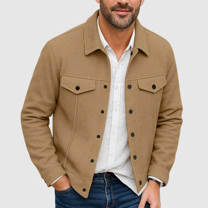 Stylish Women's Leather Jacket Button-Up Design