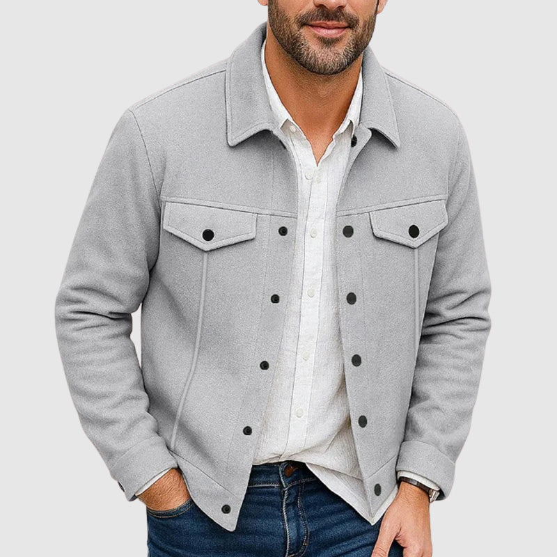 Stylish Women's Leather Jacket Button-Up Design