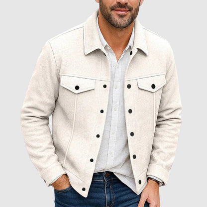 Stylish Women's Leather Jacket Button-Up Design