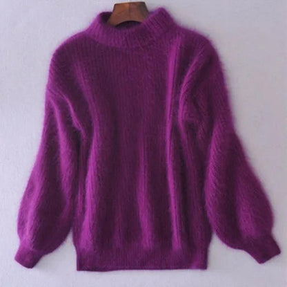 Soft Angora Sweater for Women, Casual