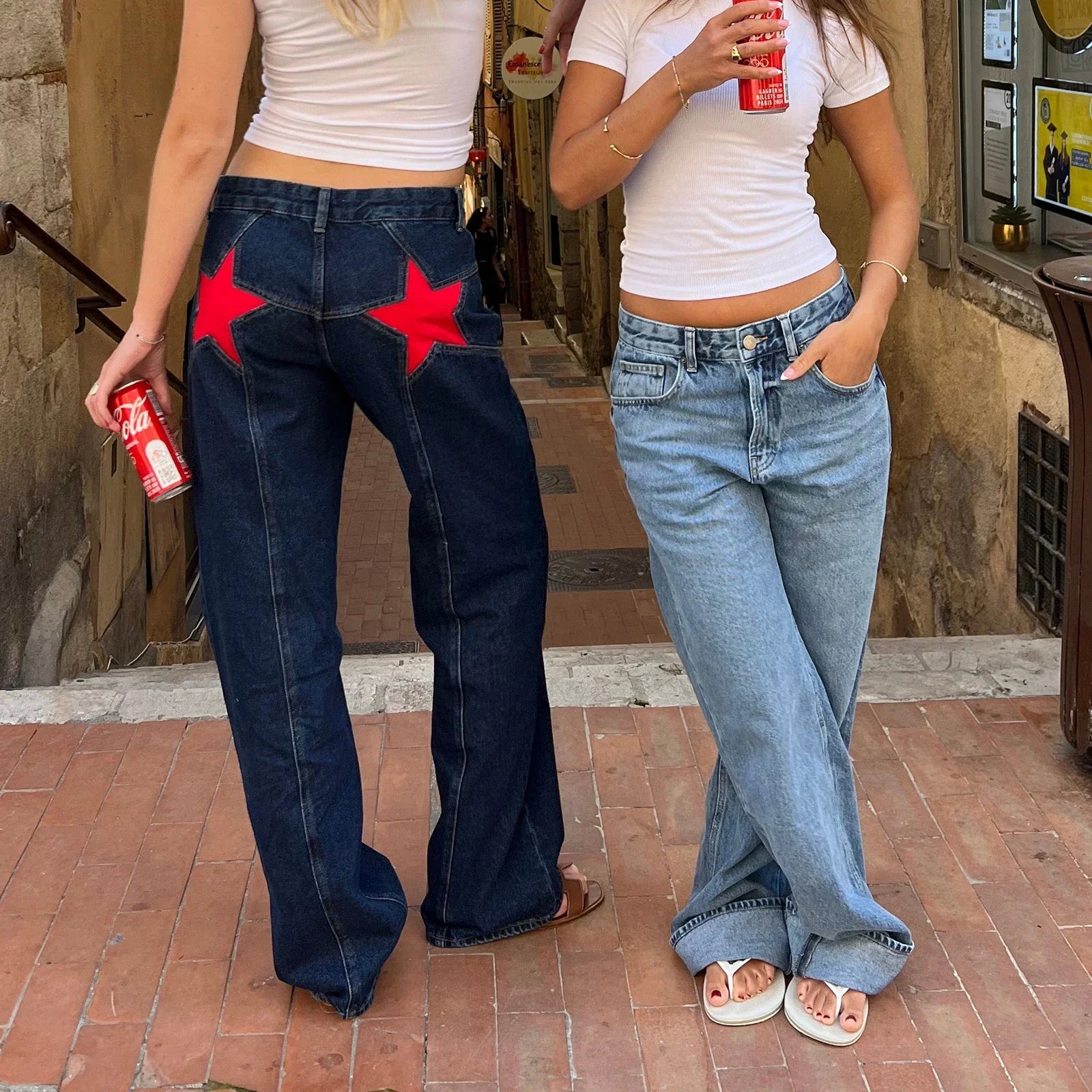 Stilvolle Damen Jeans mit Sternen Design - IdealeKleiden