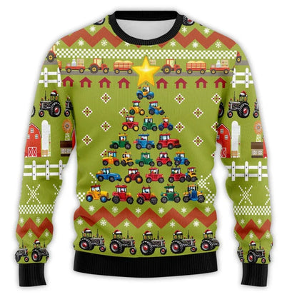 Christmas Sweater Tractor Design - Comfortable Men's Sweater