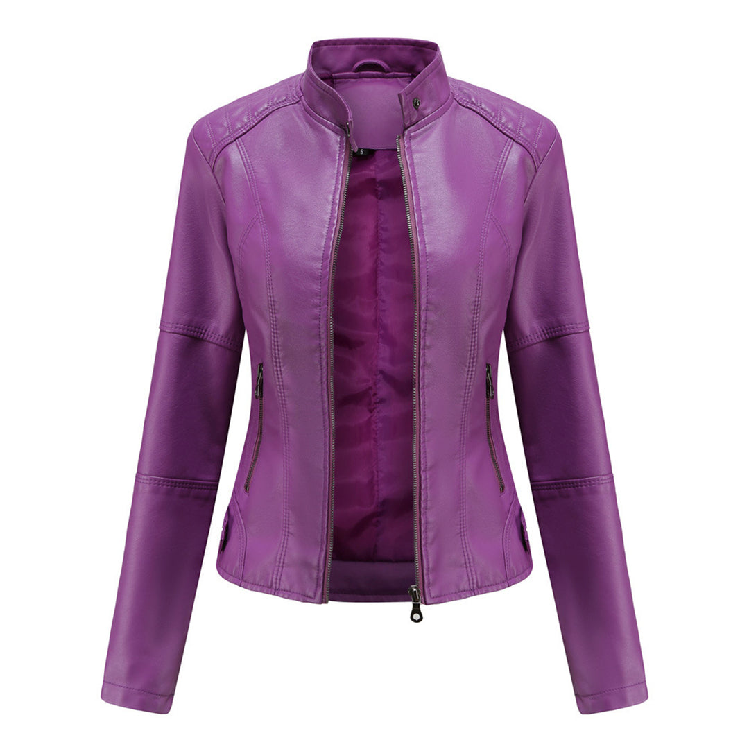 Stylish Women's Leather Jacket Vintage Look