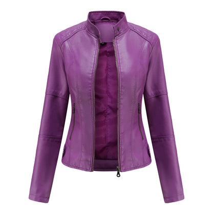 Stylish Women's Leather Jacket Vintage Look