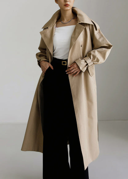 Stylish women's trench coat with cape collar and side pockets